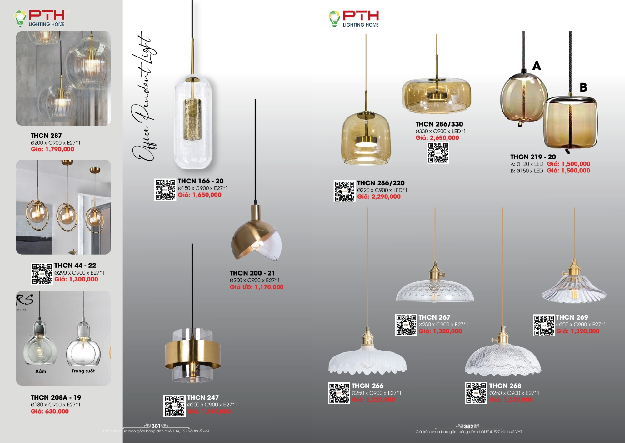 Bảng giá đèn trang trí PTH Lighting Home 2026